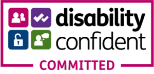 image displaying disability confident badge